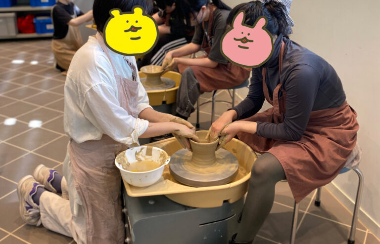 陶芸実習でロクロ・タタラ作り